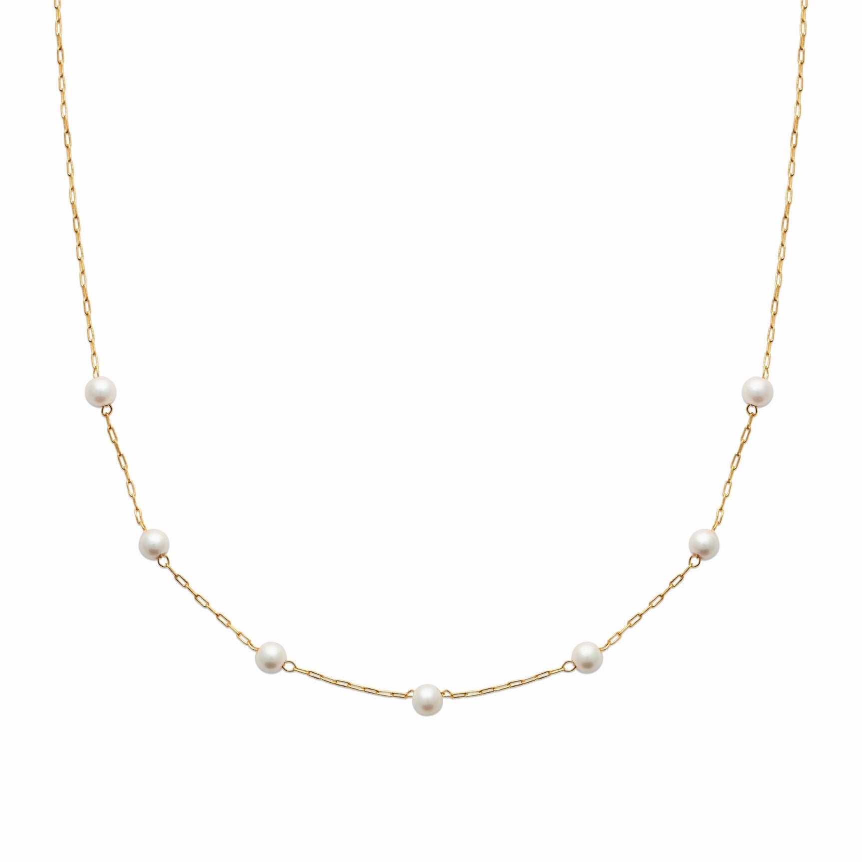 Collier plaqué or & imitation perles de culture