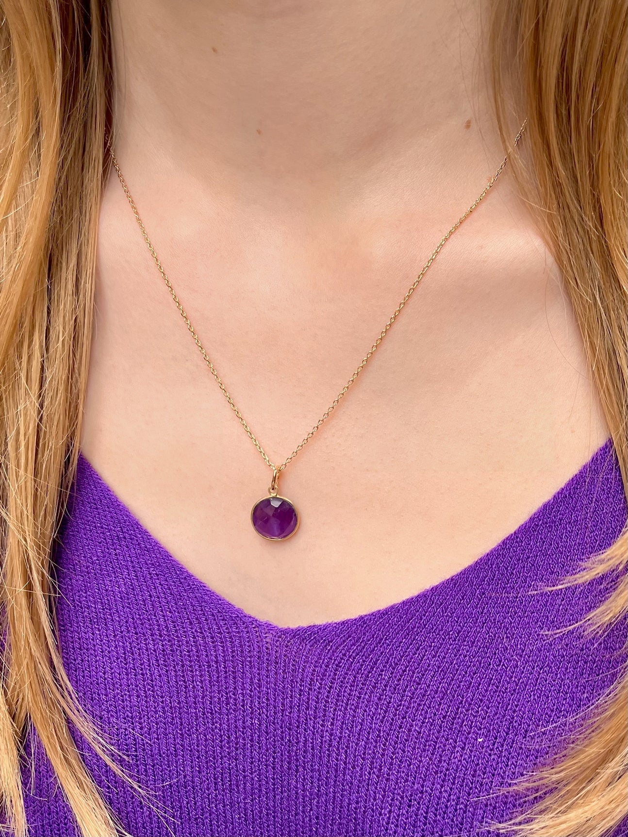 Collier plaqué or julie 4 AMETHYSTE