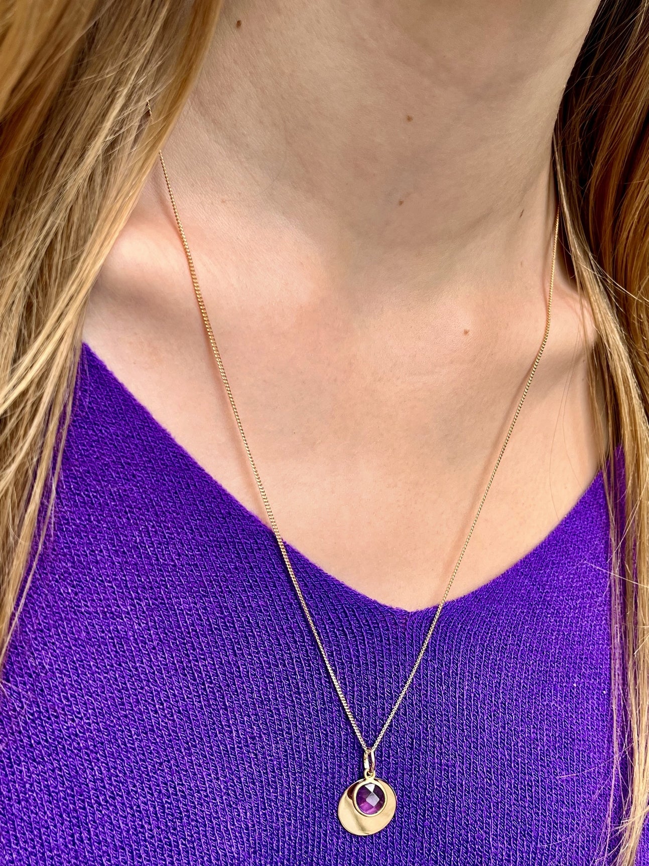 Collier plaqué or julie 8 AMETHYSTE