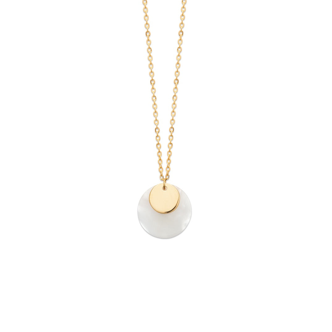 Collier plaqué or & nacre