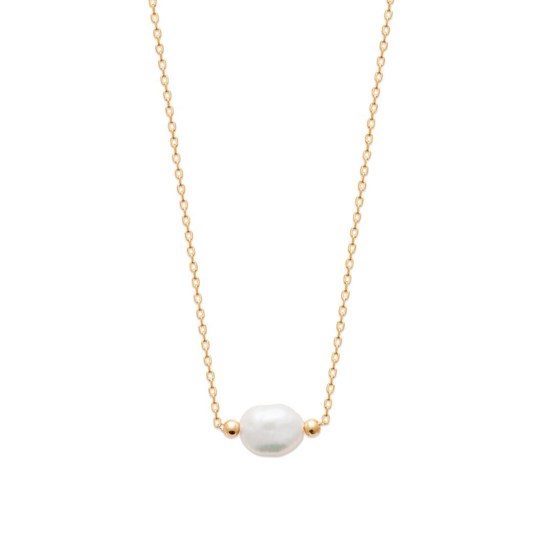 Collier plaqué or & perle de culture