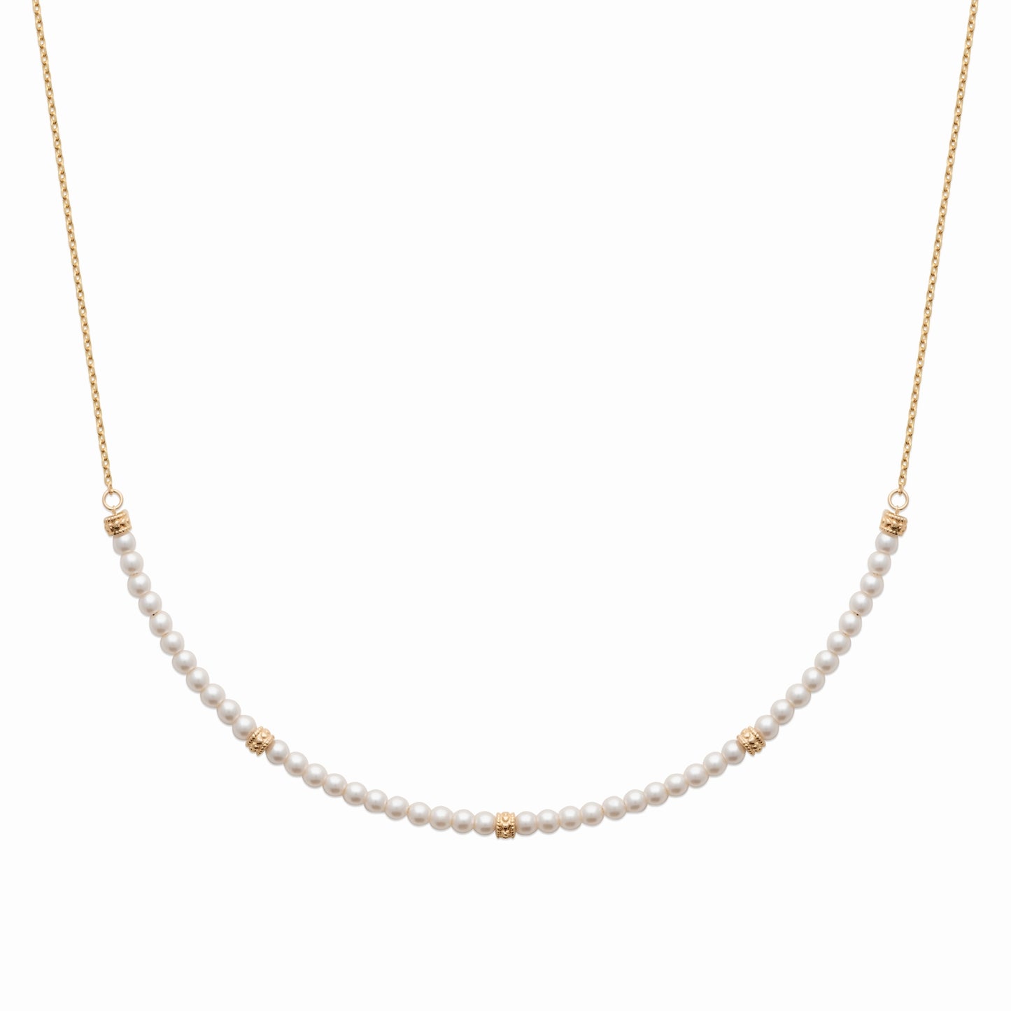 Collier plaqué or & perles
