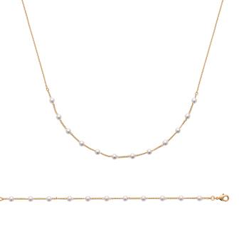 Collier plaque or perles imit