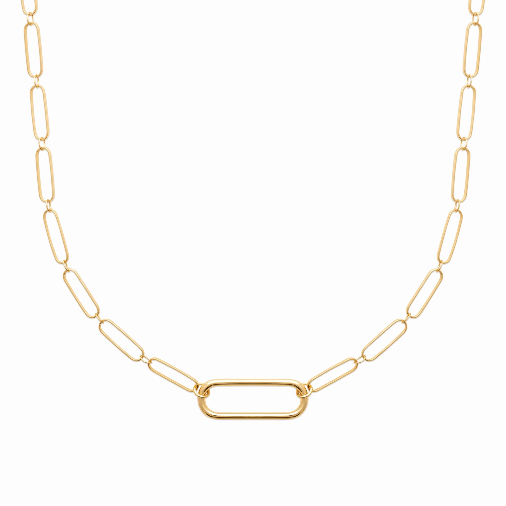 Collier ras de cou plaqué or & maille trombone