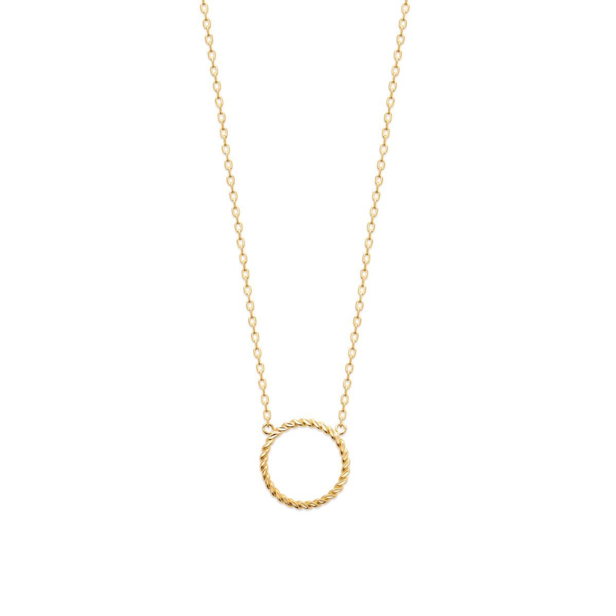 Collier rond martelé plaqué or