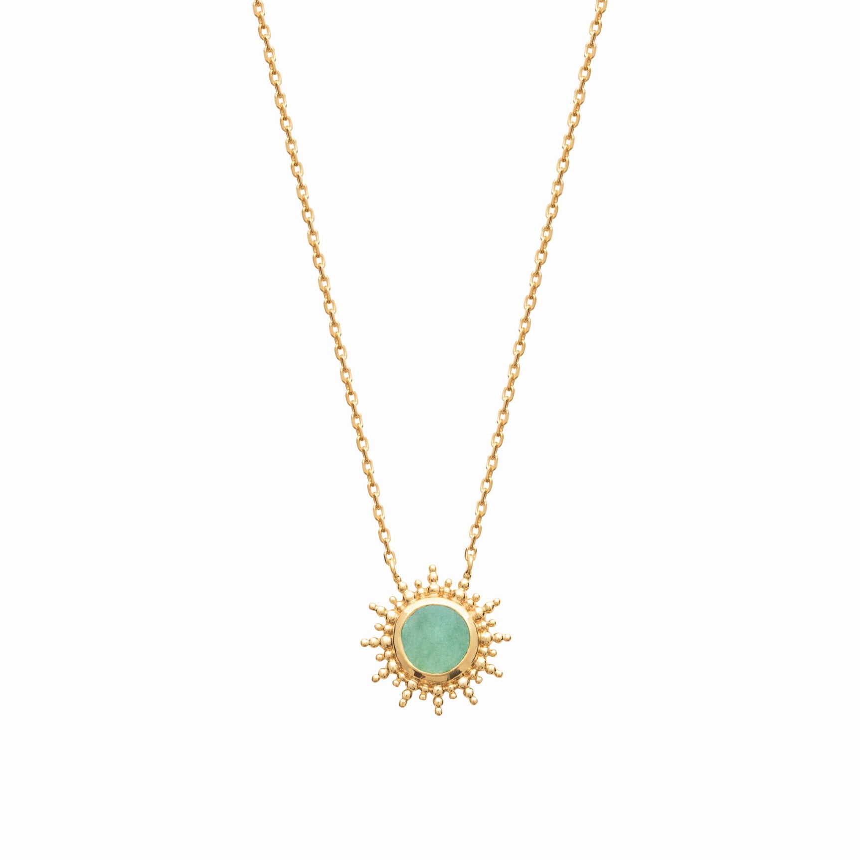 Collier soleil plaqué or & aventurine