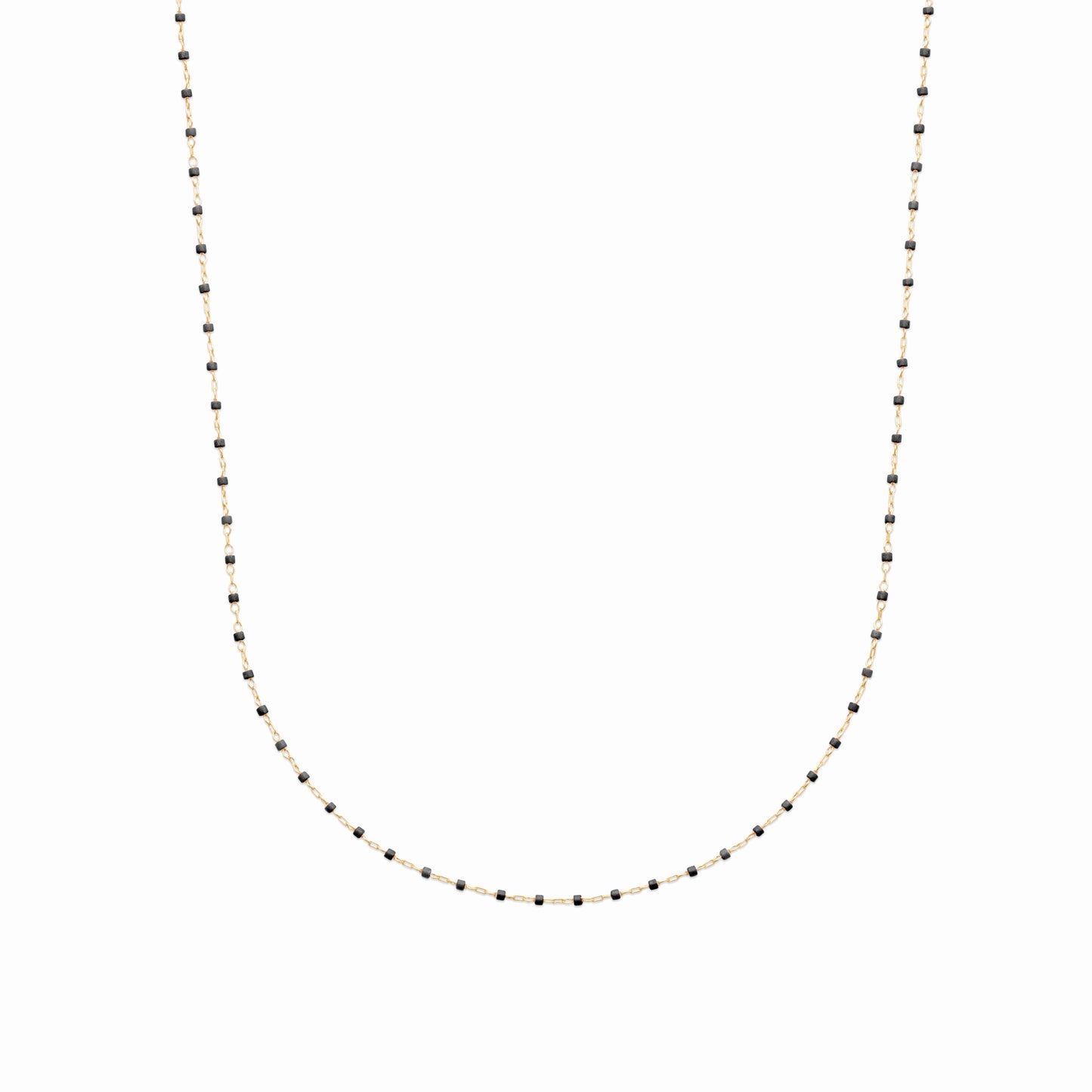 Collier soleil plaqué or & email noir
