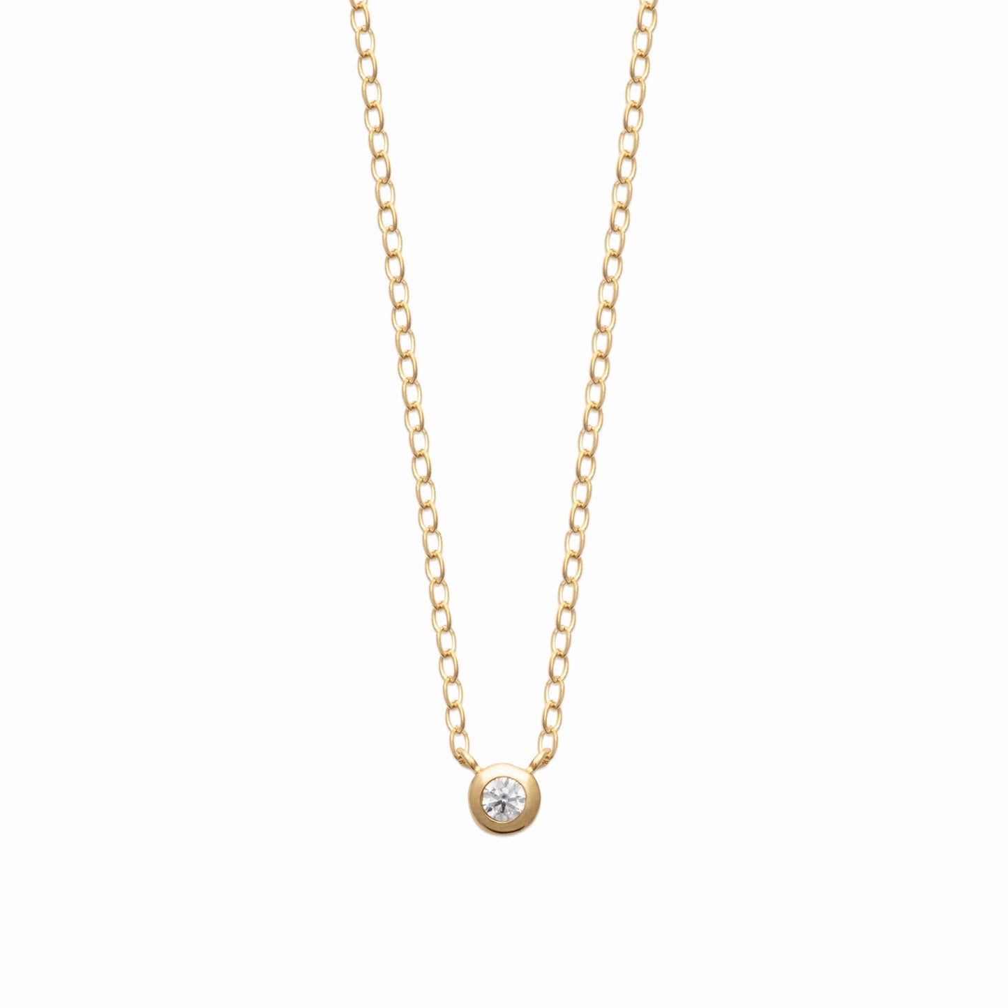 Collier solitaire plaqué or