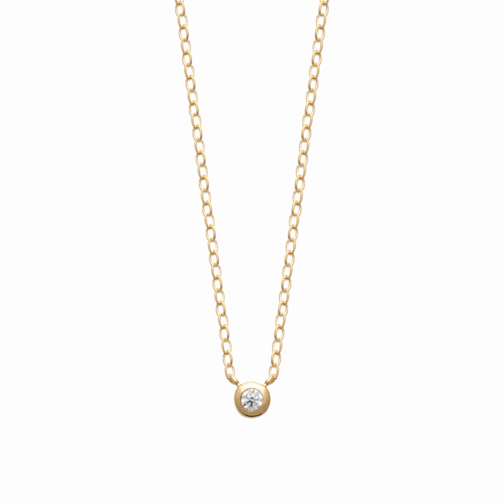 Collier solitaire plaqué or
