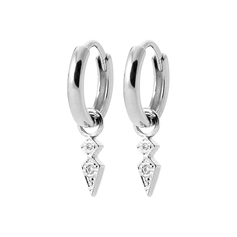 Créoles argent rhodié & brillants
