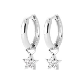 Créoles argent rhodié & étoiles