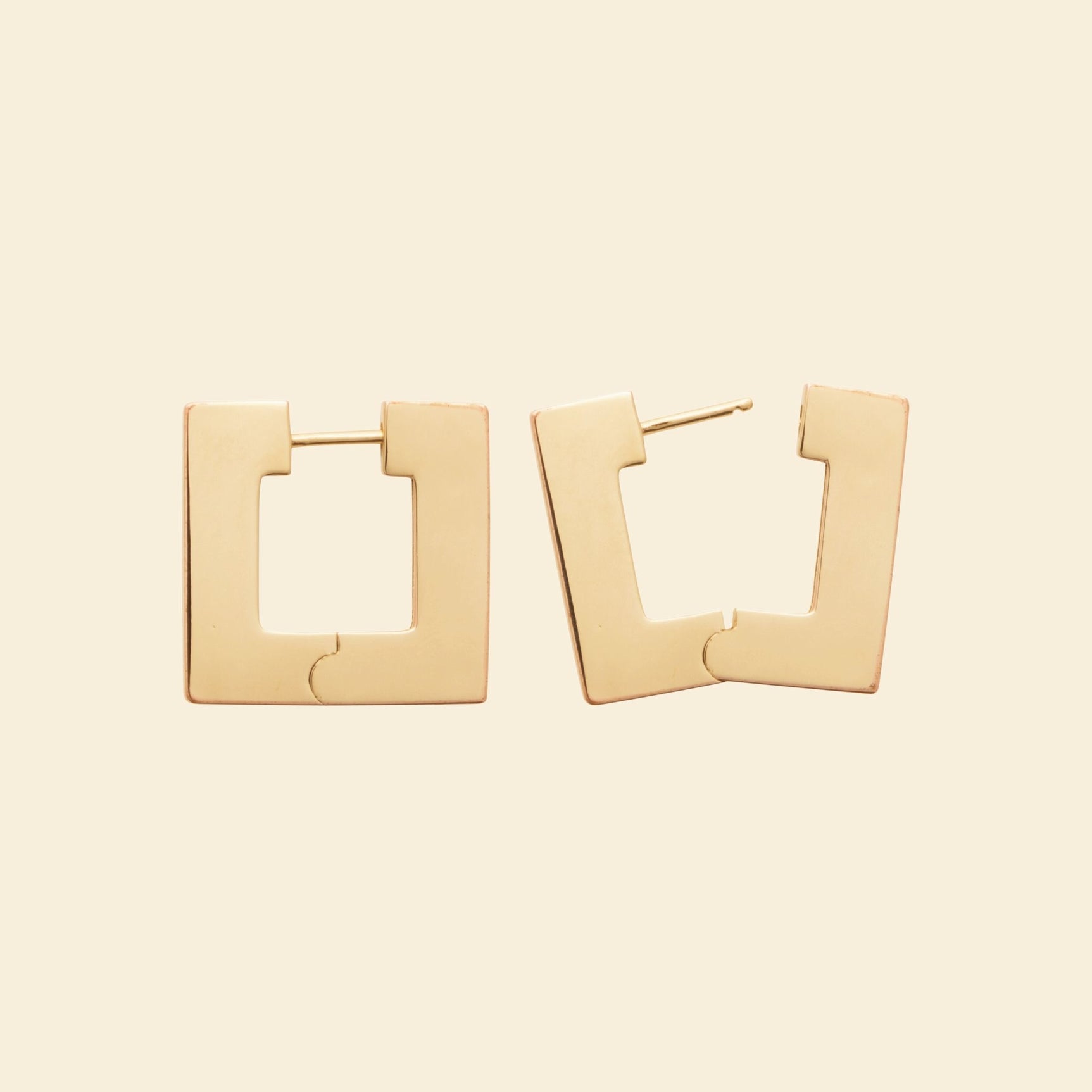 Créoles carrées plaqué or - 20 mm