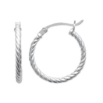 Créoles ciselées argent rhodié