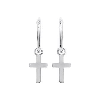 Créoles croix argent