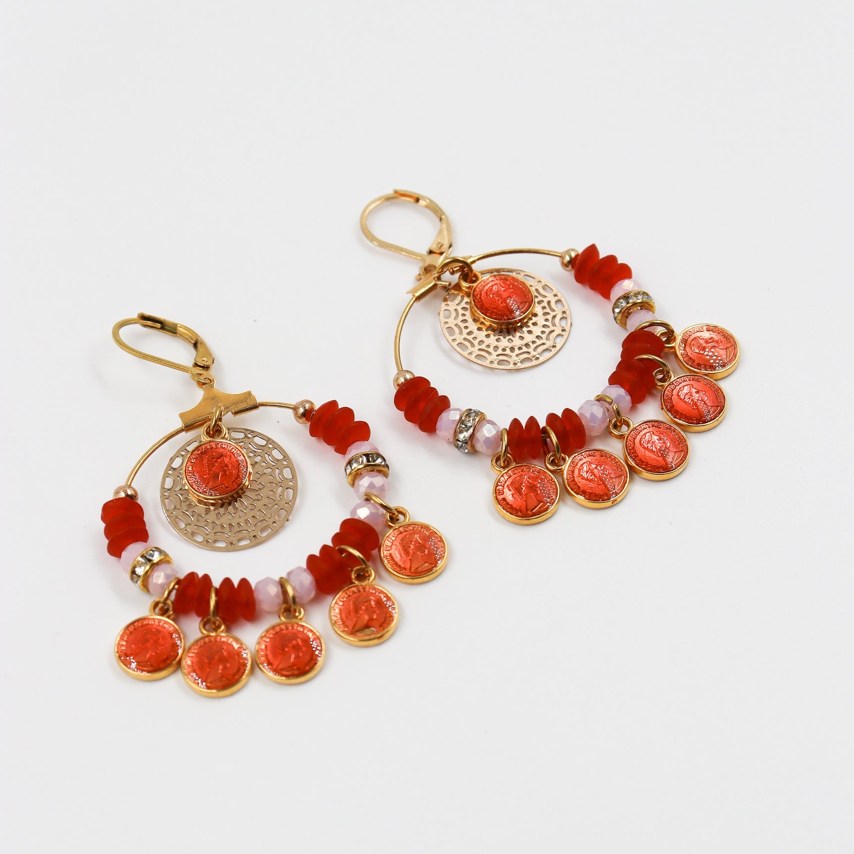 Créoles dorées médailles J&