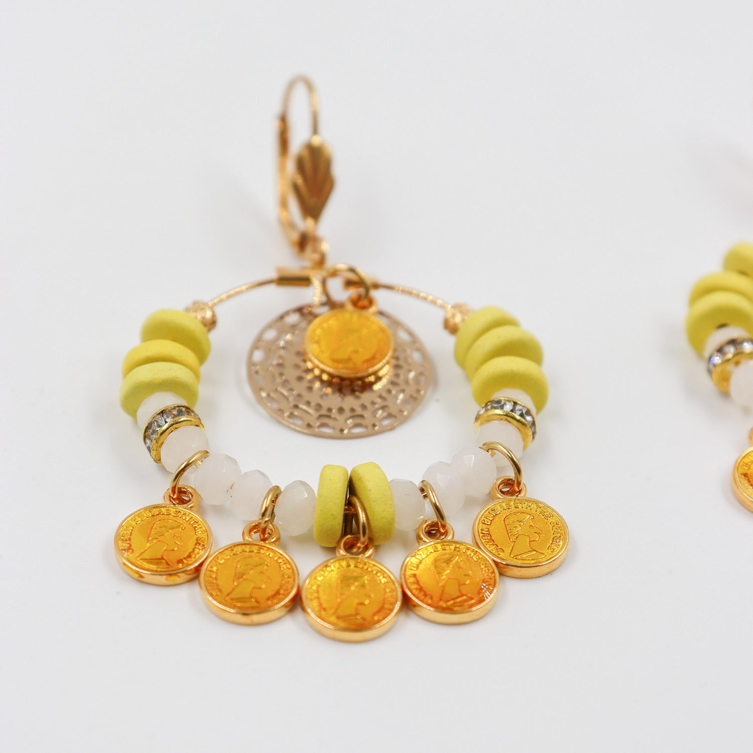 Créoles dorées médailles J&