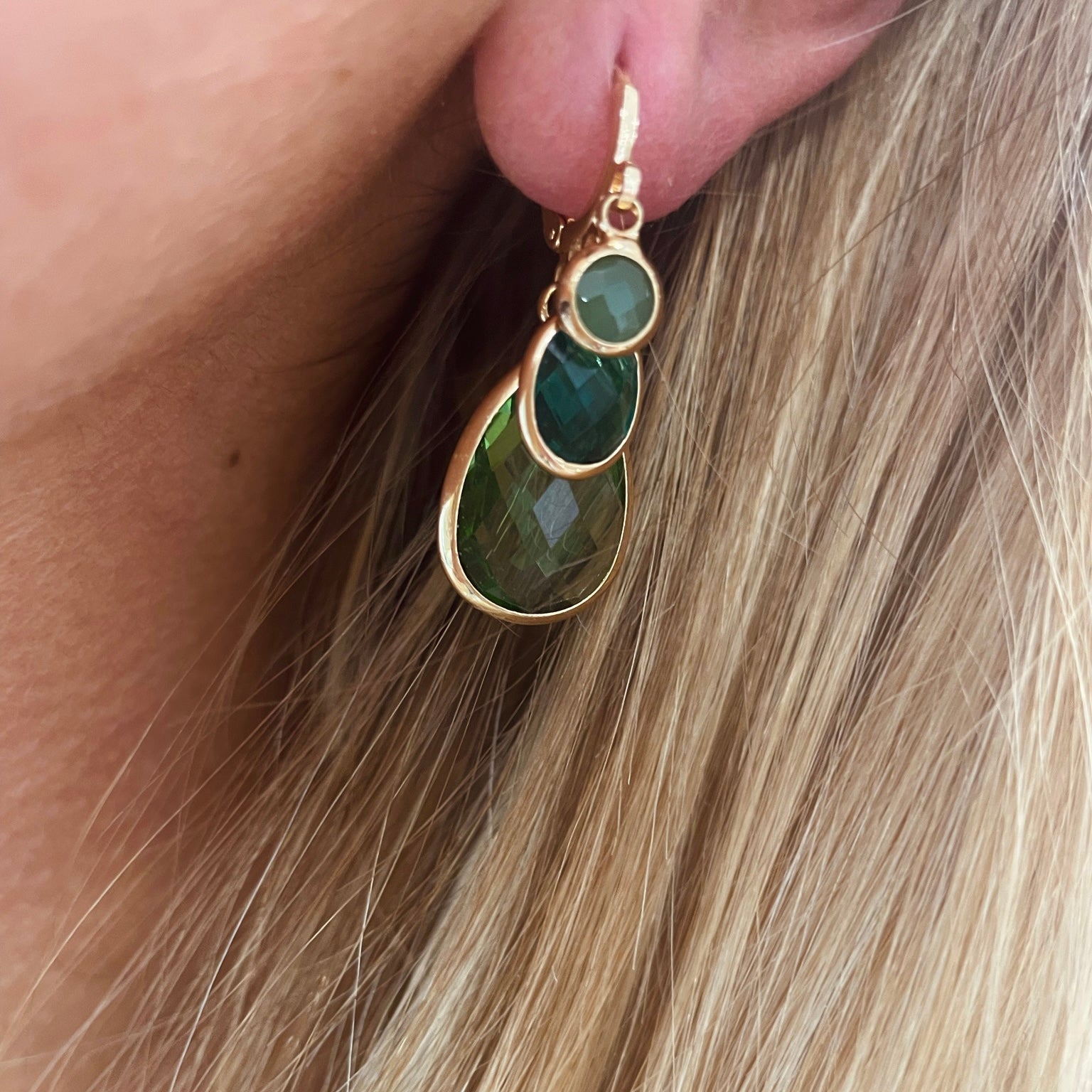 Créoles dorées Sandrine VERT