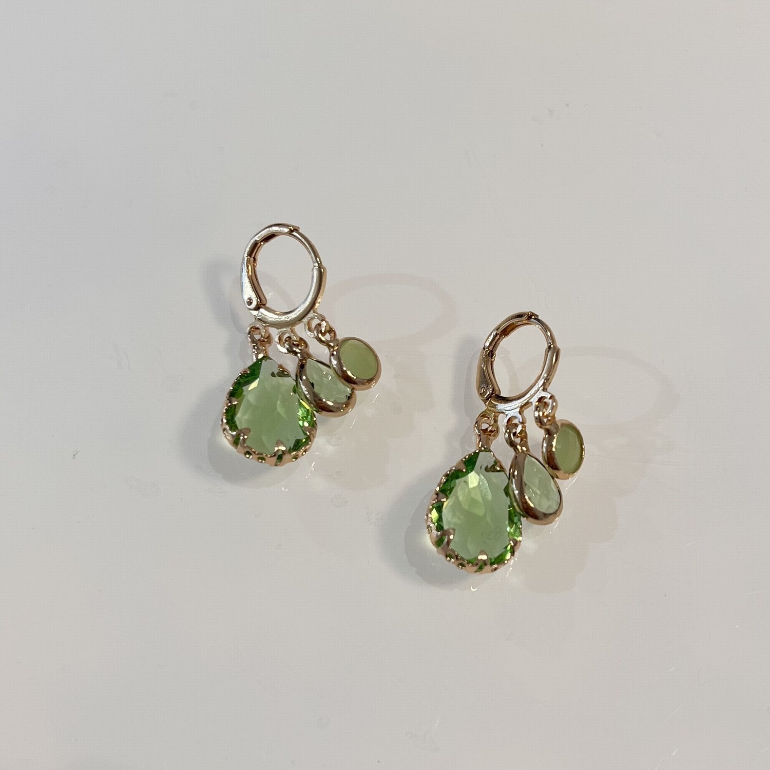 Créoles dorées Sandrine VERT