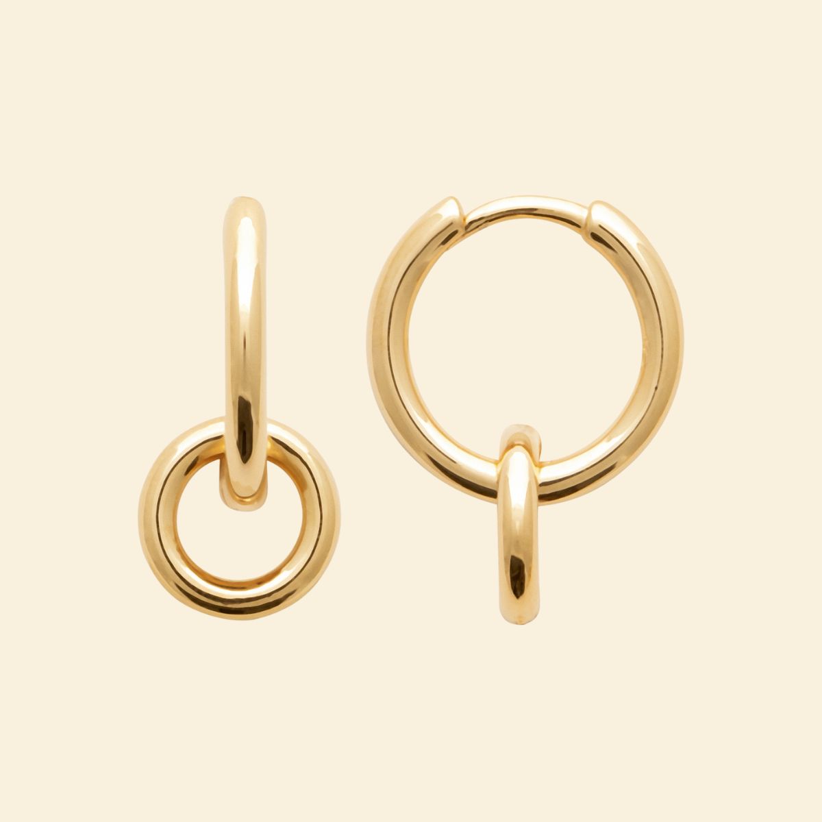 Créoles double anneau - plaqué or 3 microns