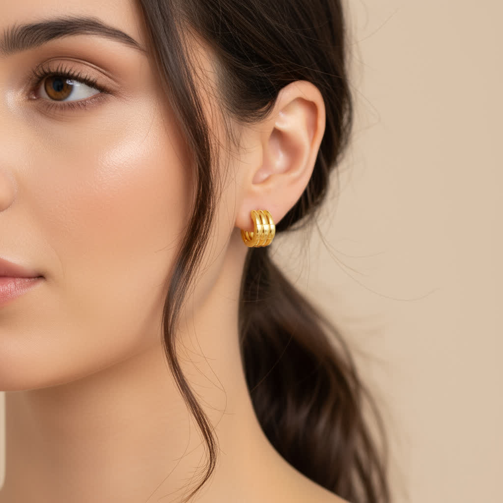 Créoles épaisses 12 mm - plaqué or 3 microns