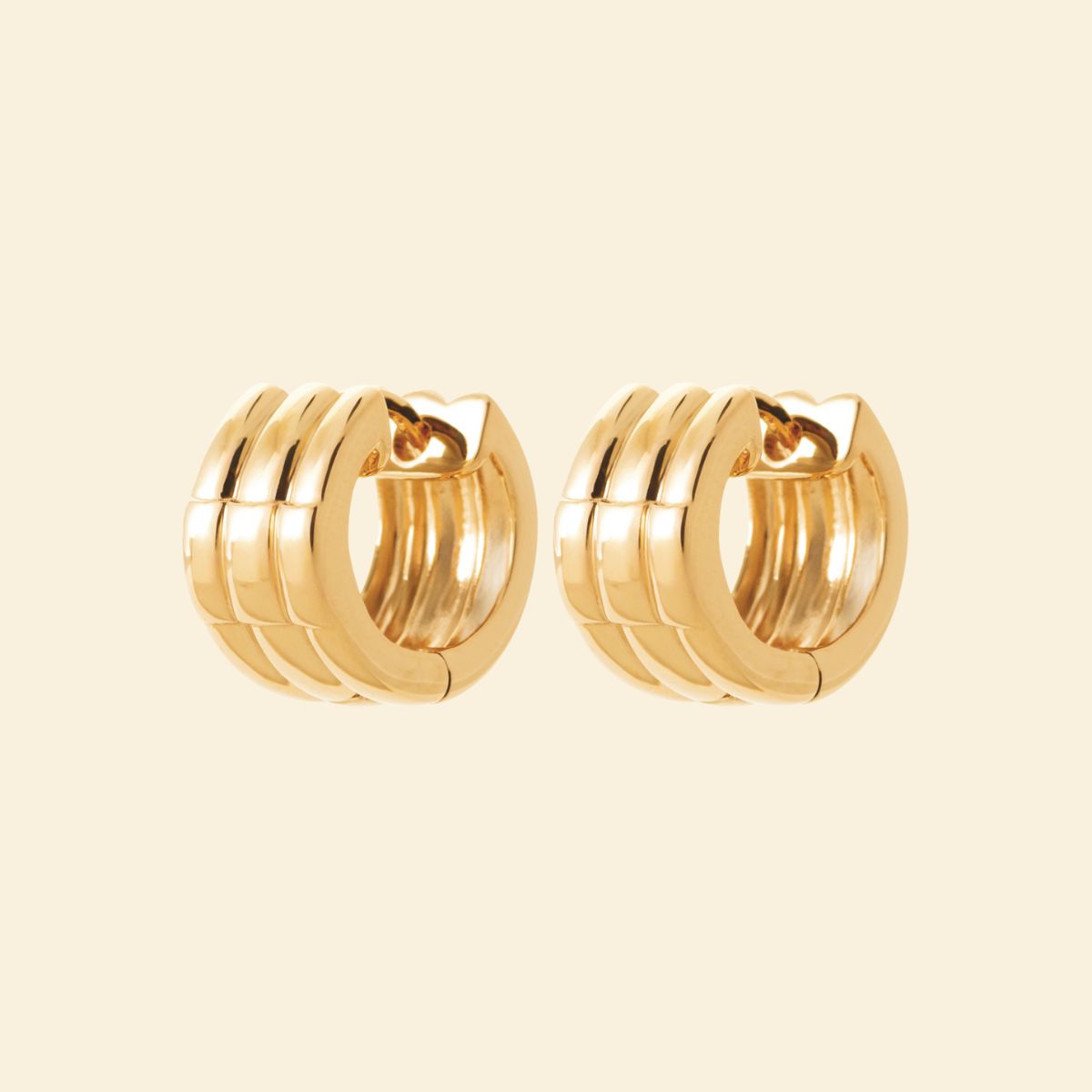 Créoles épaisses 12 mm - plaqué or 3 microns