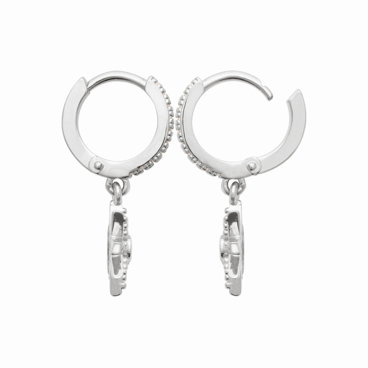 Créoles étoiles argent rhodié & brillants