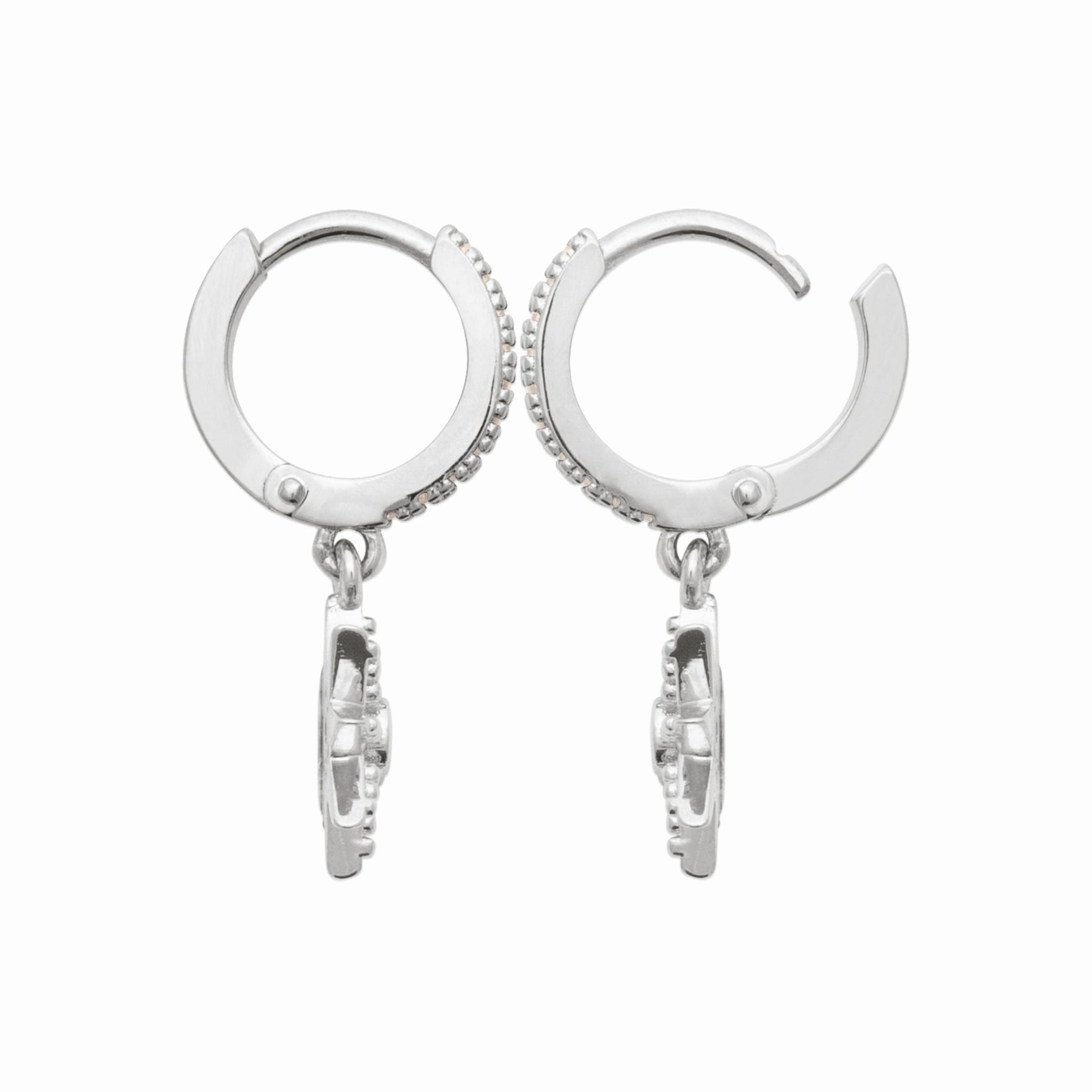 Créoles étoiles argent rhodié & brillants