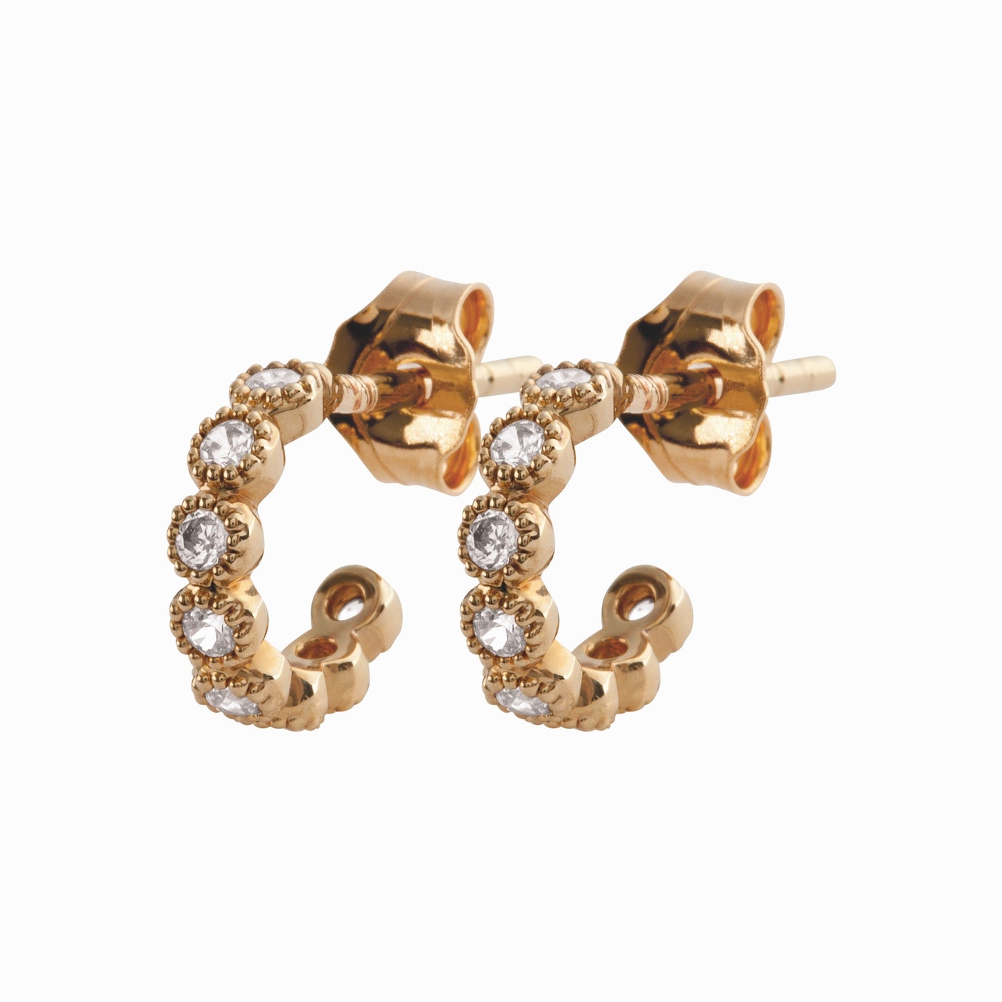 Créoles plaqué or 10 mm & brillants
