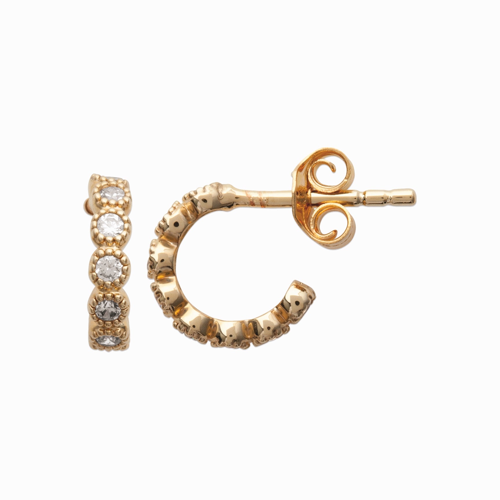 Créoles plaqué or 10 mm - brillants