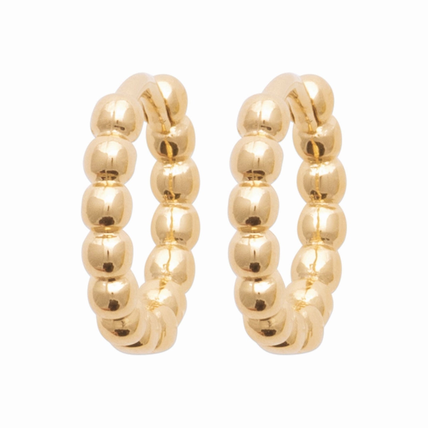 Créoles plaqué or 12 mm – élégance perlée et moderne