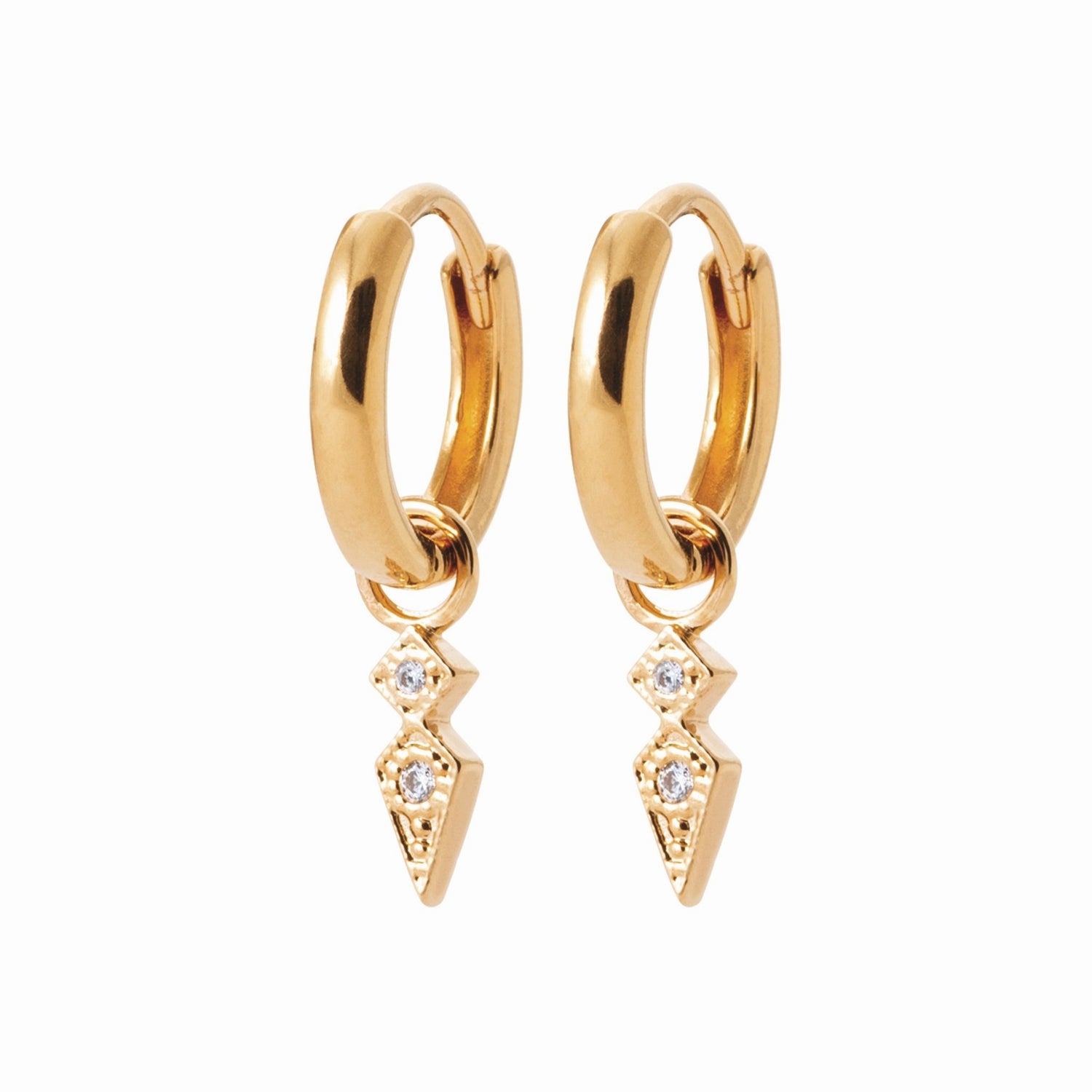 Créoles plaqué or 12mm - pendentif amovible