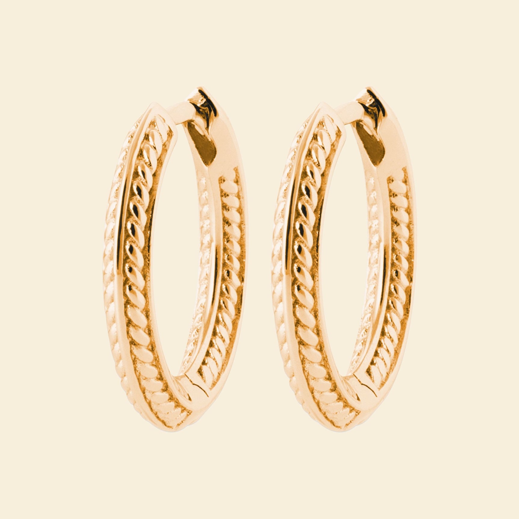 Créoles plaqué or 18 mm - tressées