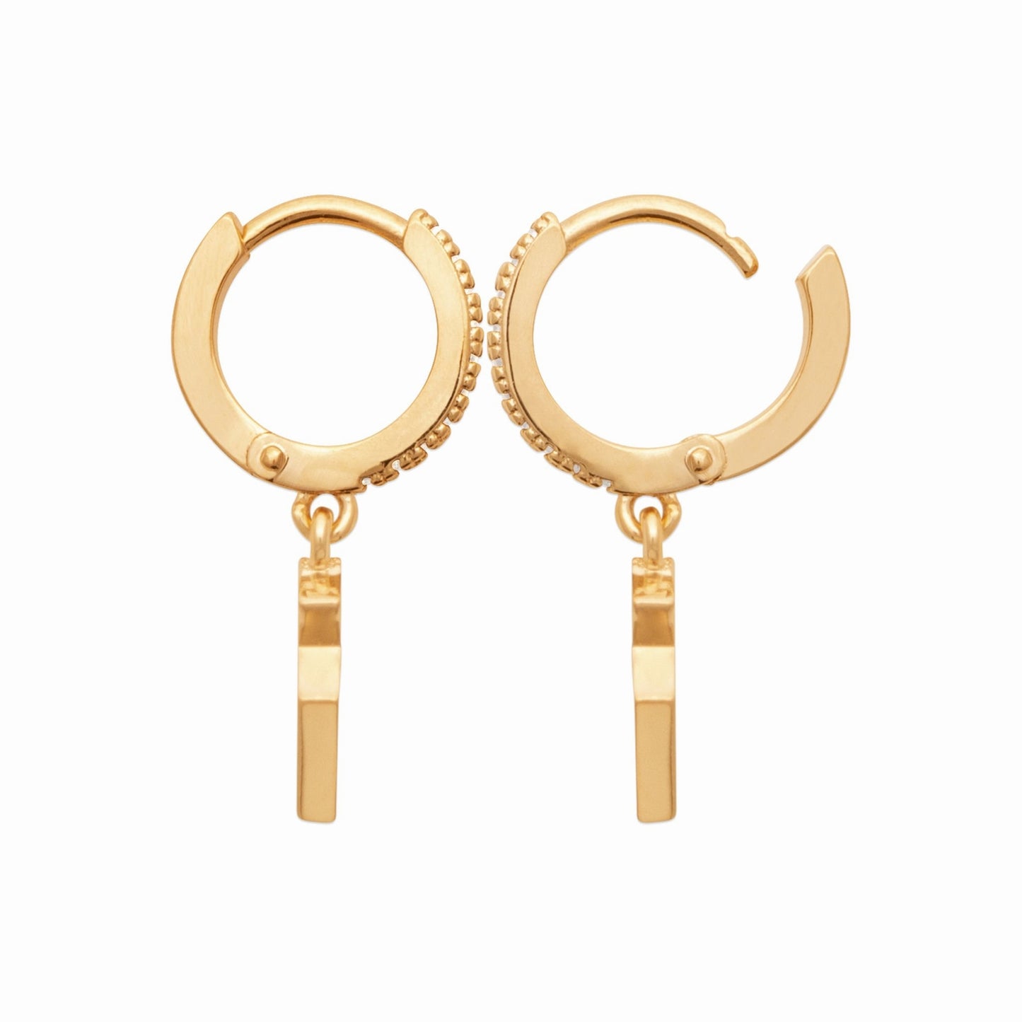 Creoles plaque or & brillants