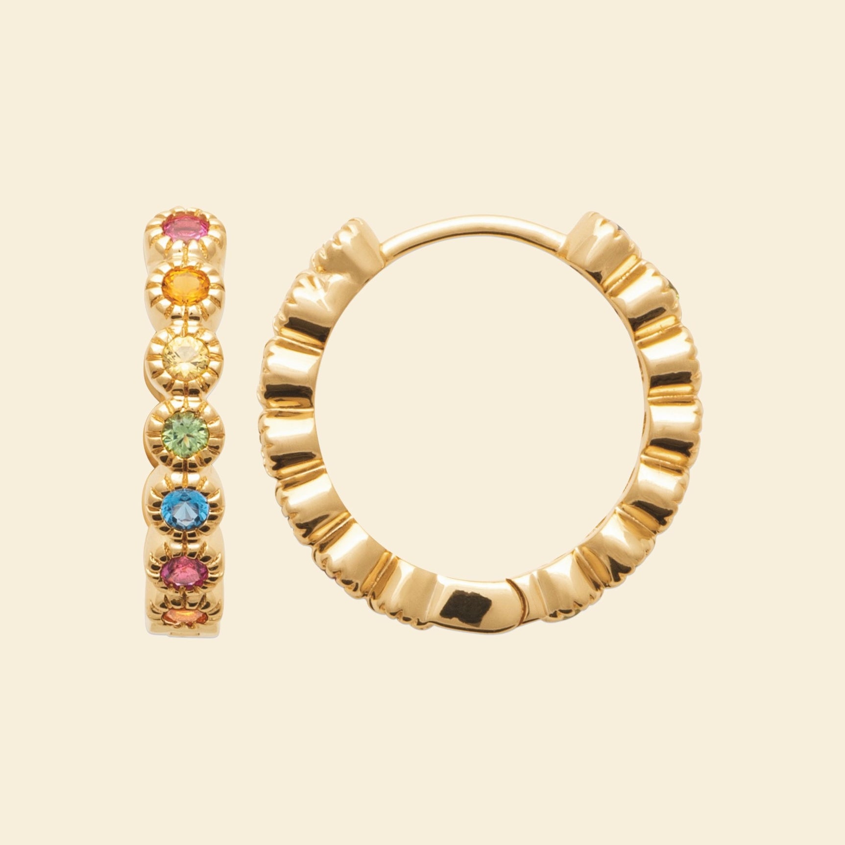 Créoles plaqué or - multicolores