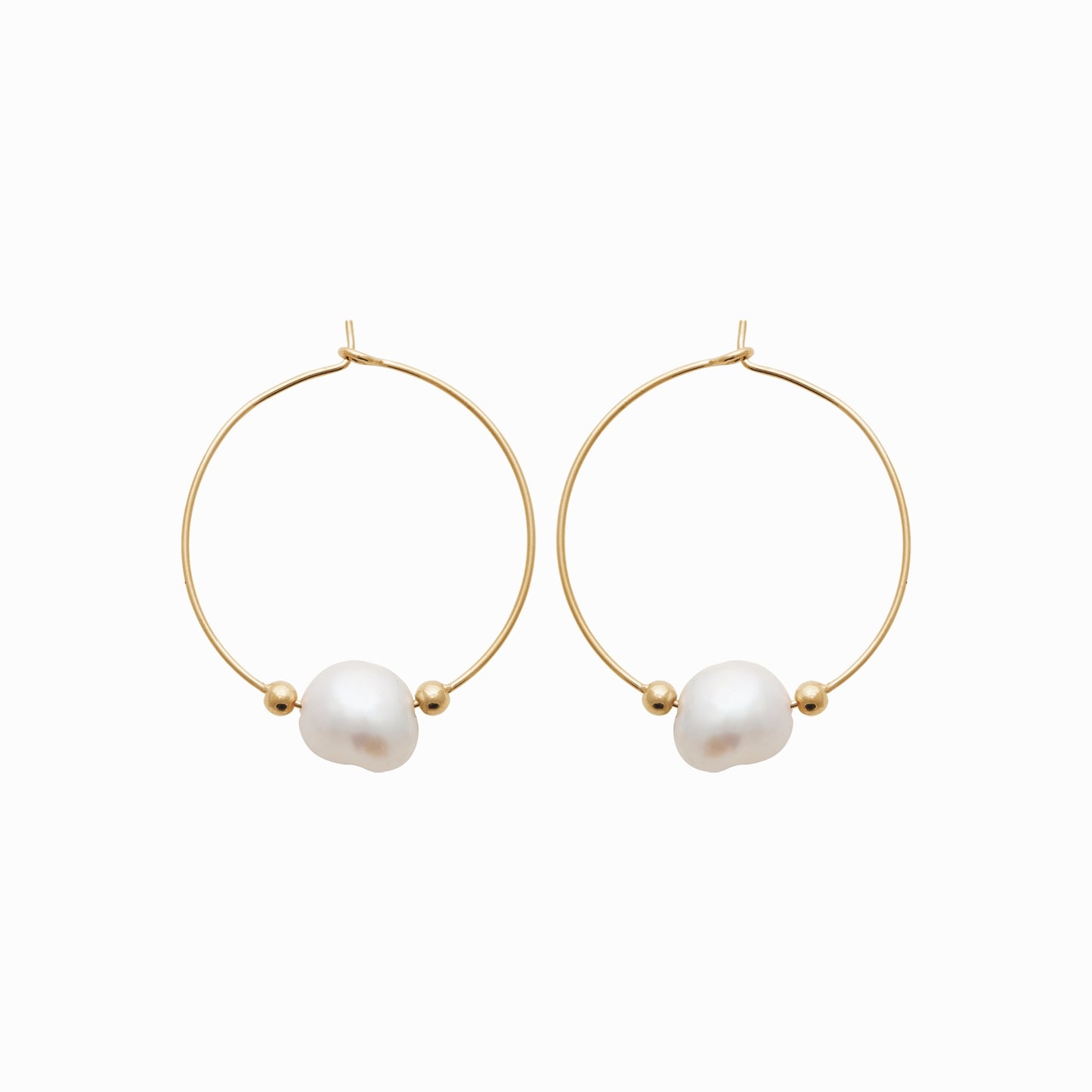 Créoles plaqué or & perles de culture