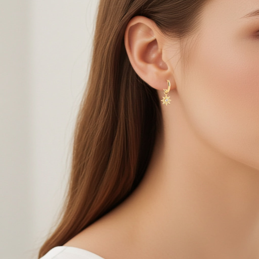 Créoles soleil plaqué or