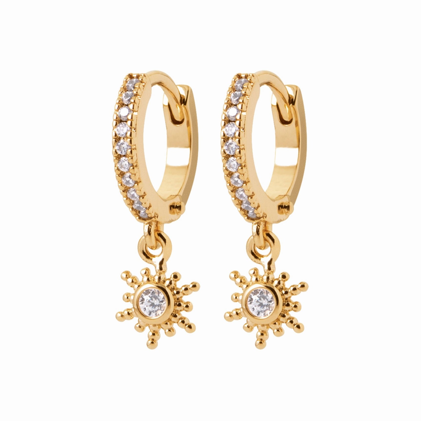 Créoles soleil plaqué or 10 mm