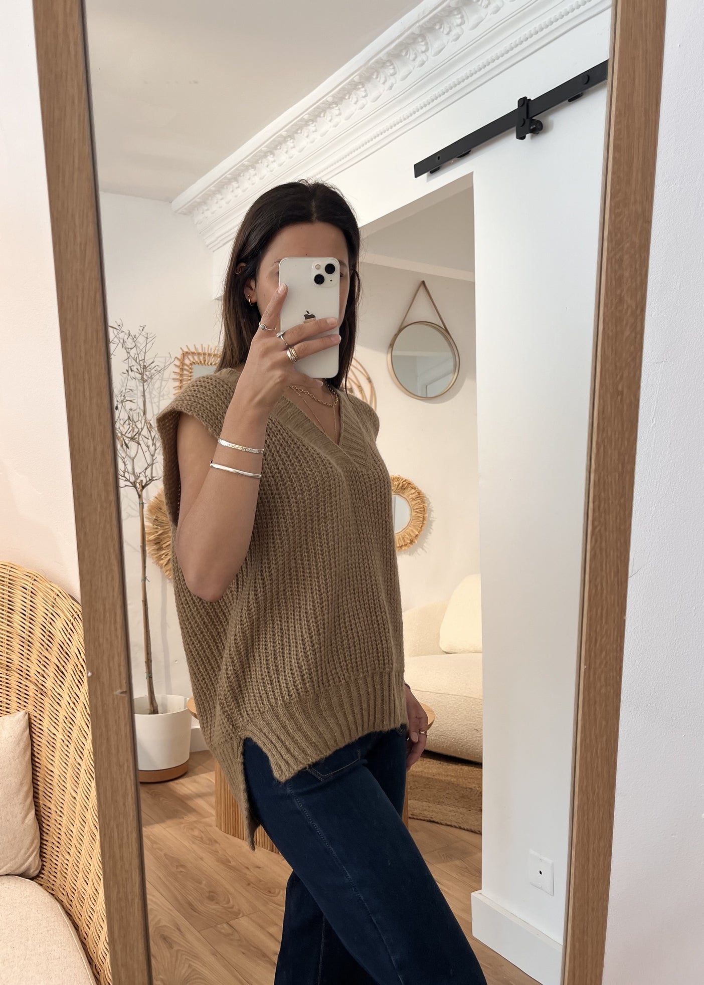 Débardeur col v Marcel CAMEL