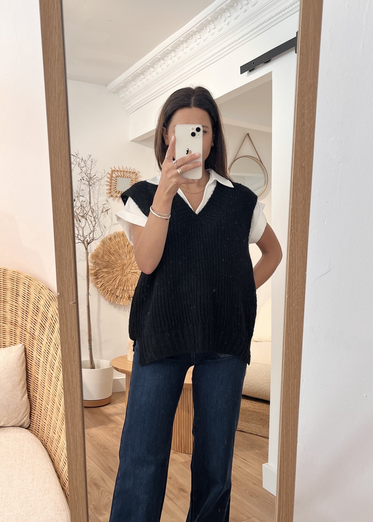 Débardeur col v Marcel NOIR