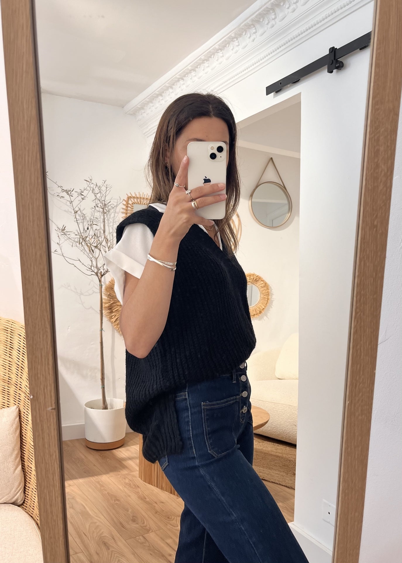 Débardeur col v Marcel NOIR