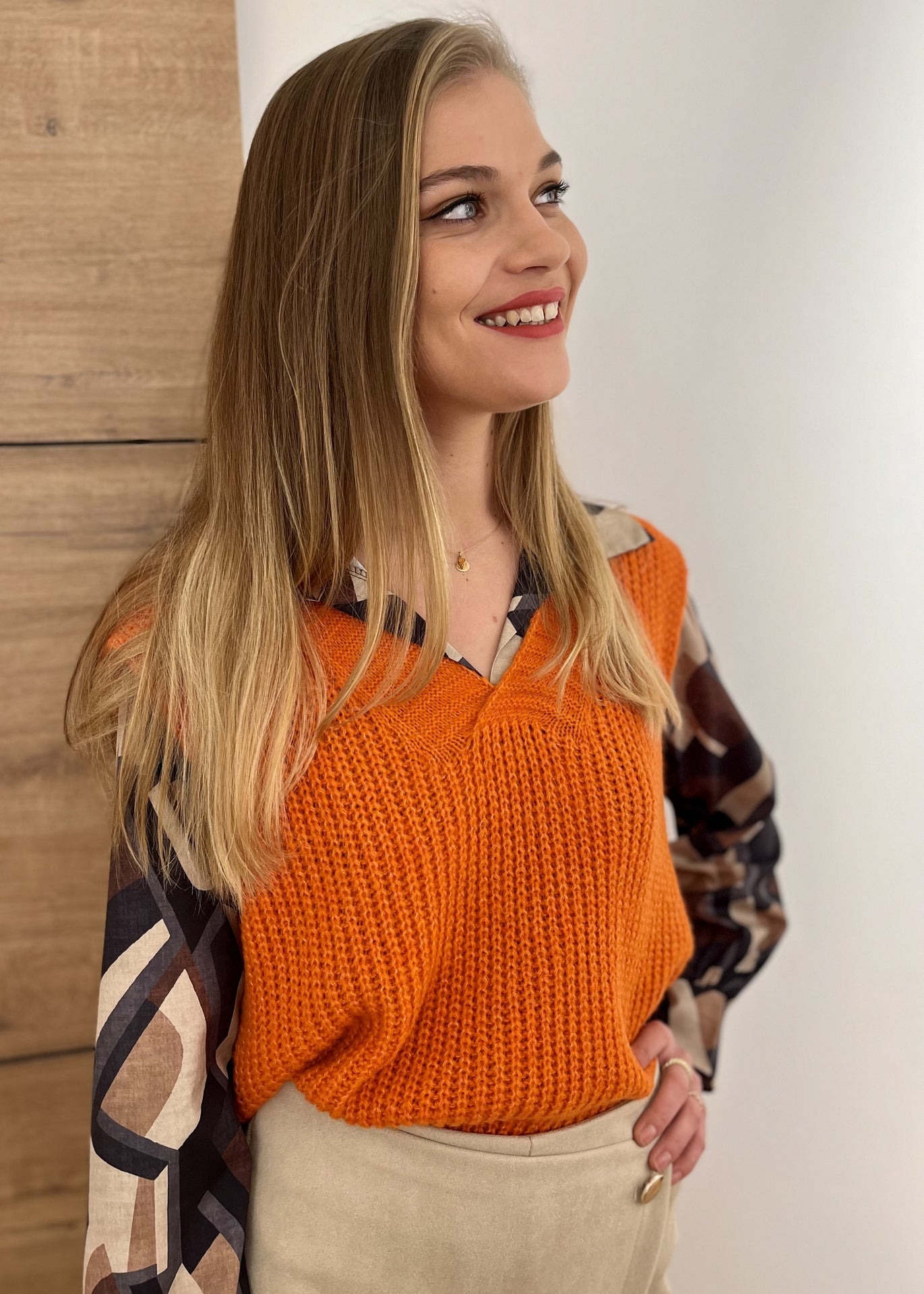 Débardeur col v Marcel ORANGE