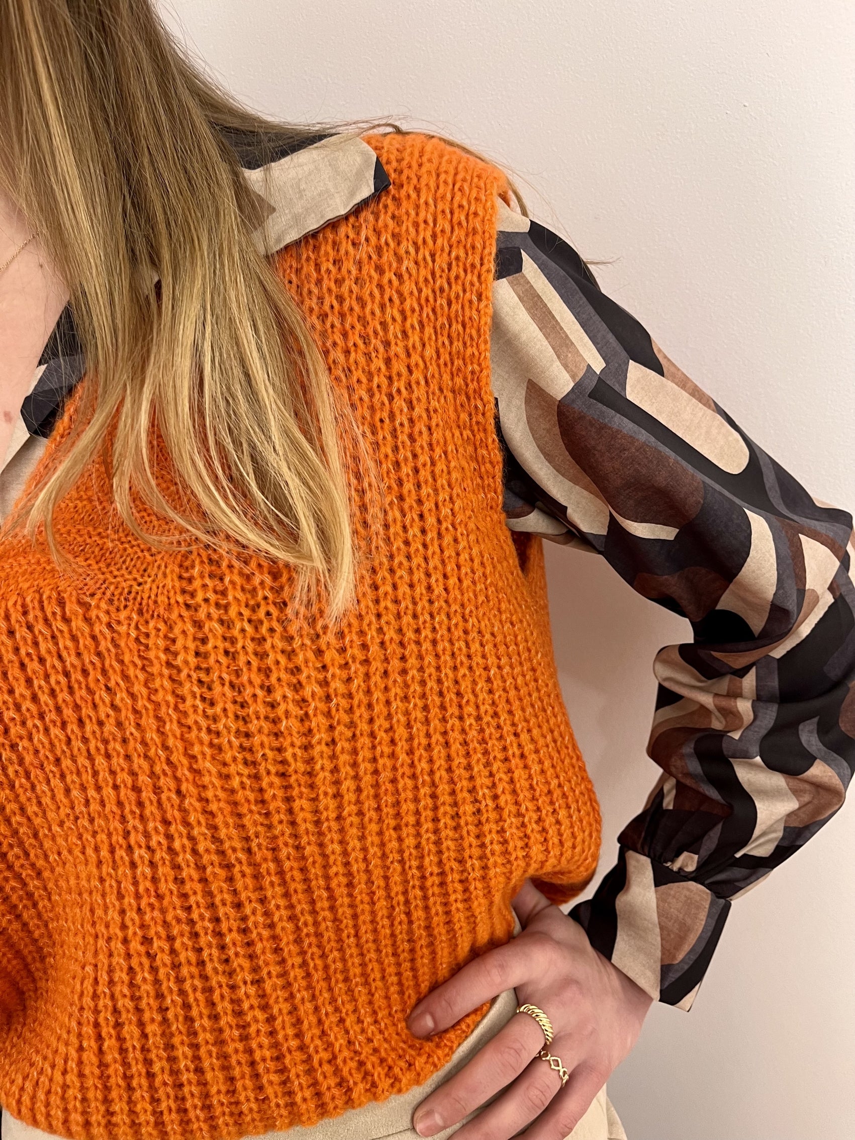 Débardeur col v Marcel ORANGE