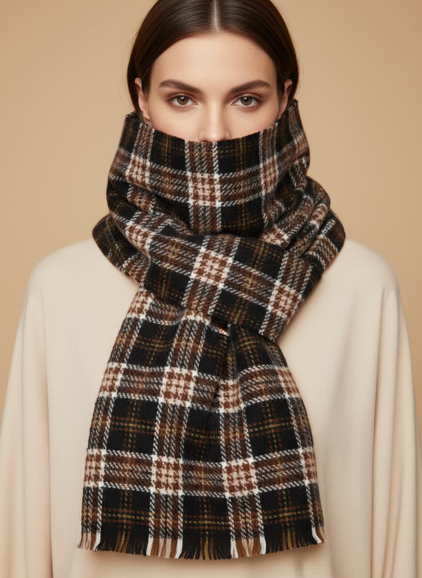 Echarpe à carreaux 65x200 cm Marius ECOSSAIS BEIGE