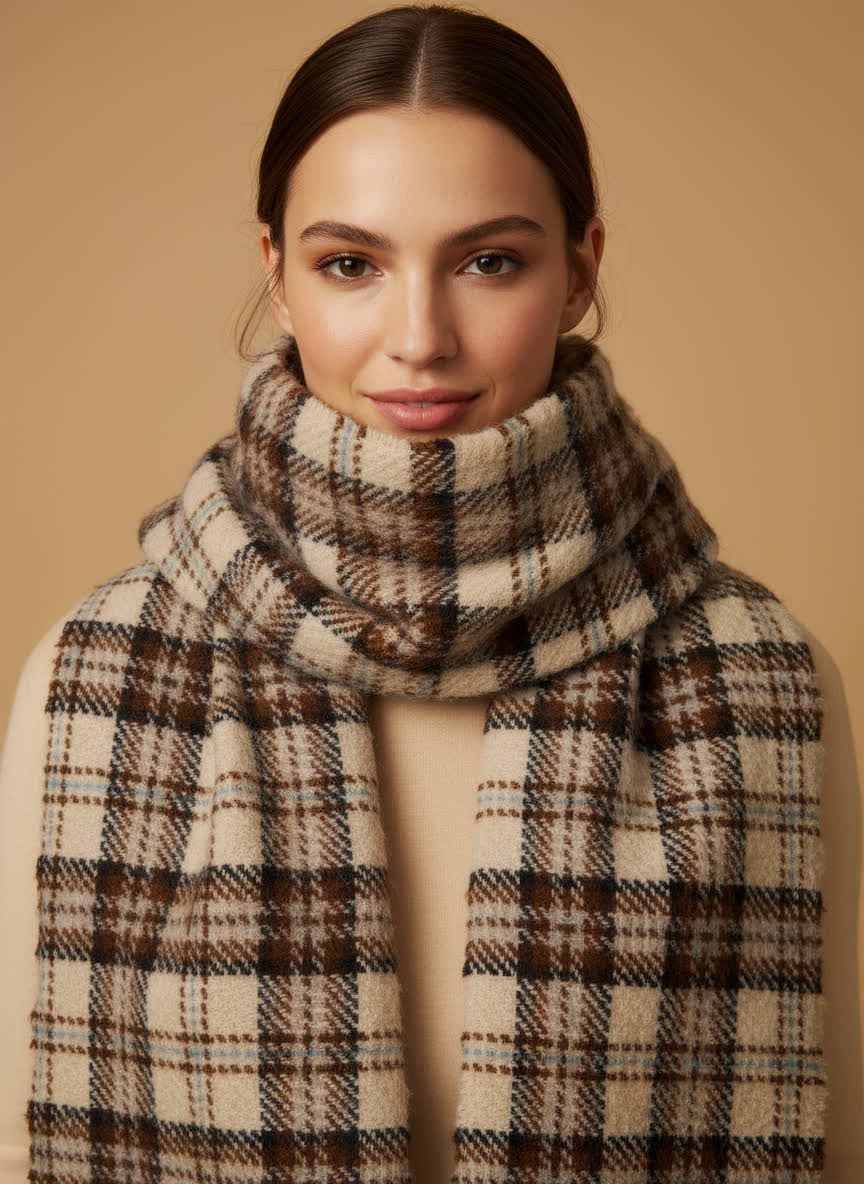 Echarpe à carreaux 65x200 cm Marius ECOSSAIS PETROLE