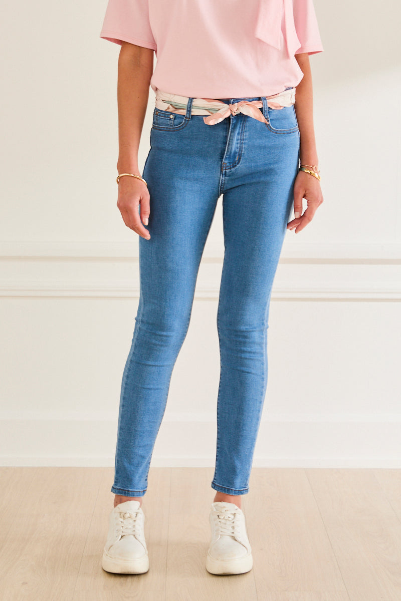 Foulard carré satiné 70x70 cm - imprimé graphique BLANC/VIEUX ROSE