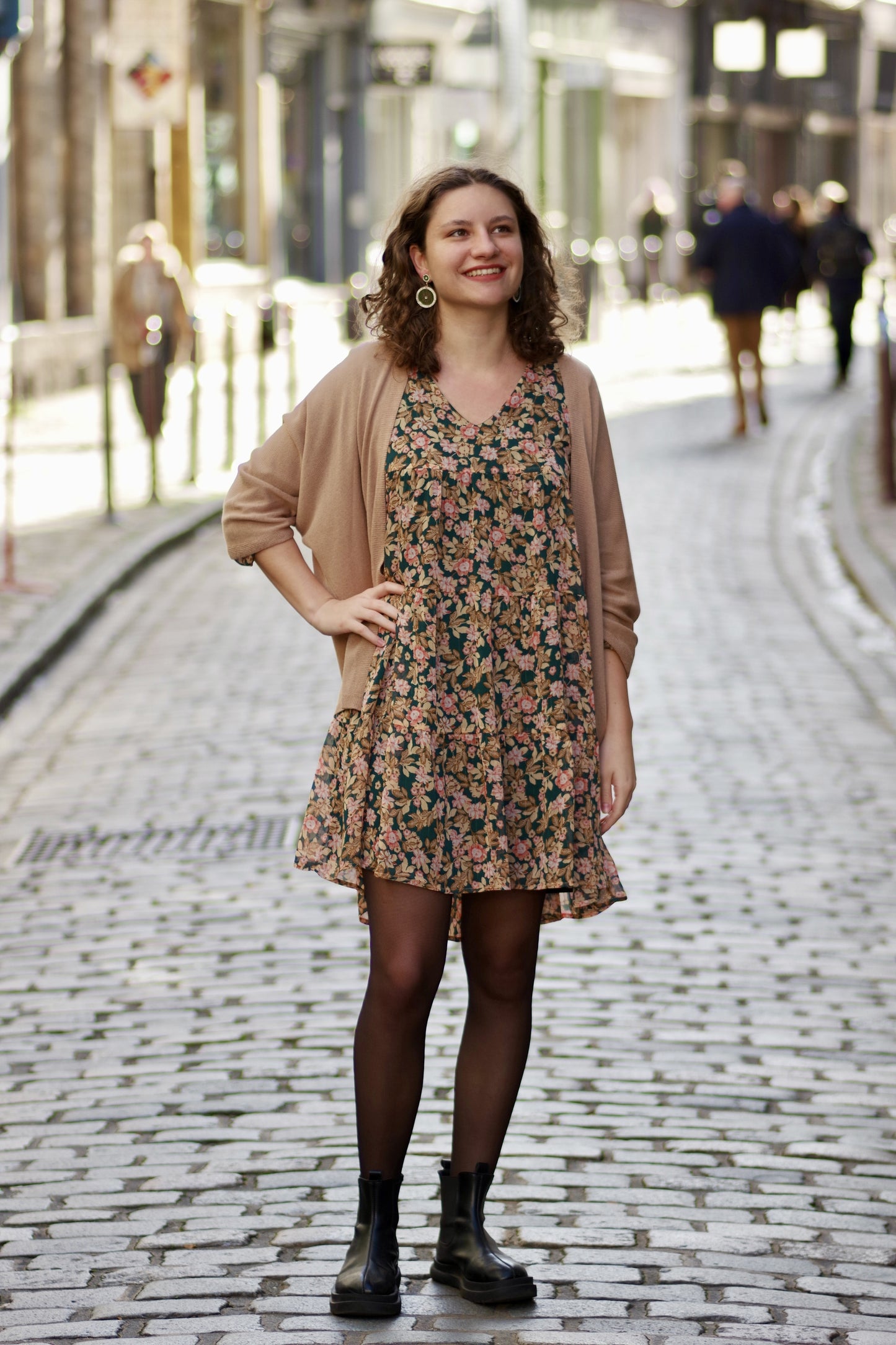 Gilet en maille fine à manche ¾ CAMEL
