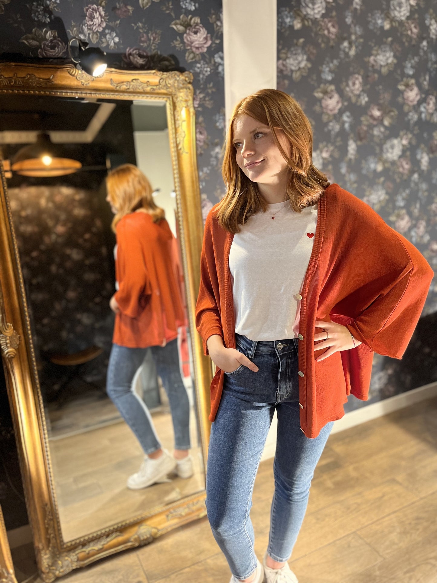 Gilet en maille fine à manche ¾ CORAIL