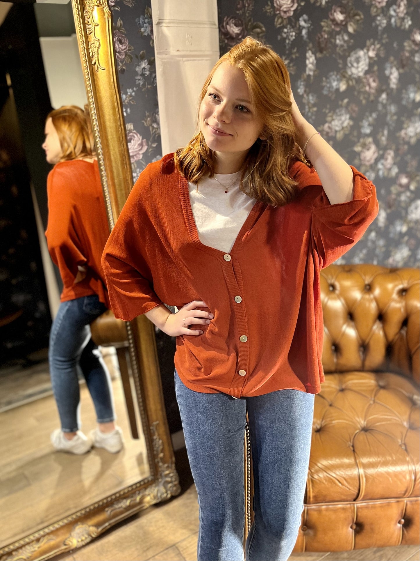 Gilet en maille fine à manche ¾ CORAIL