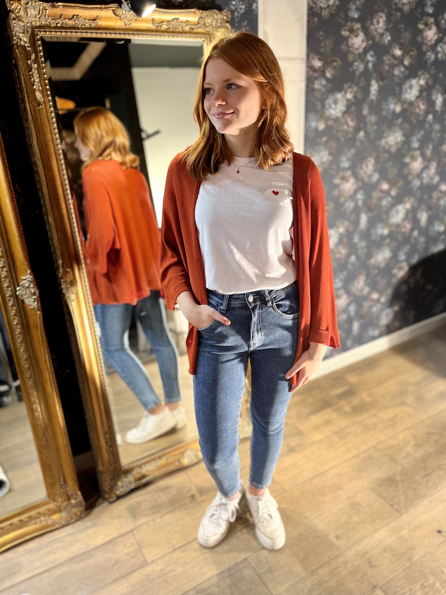 Gilet en maille fine à manche ¾ CORAIL