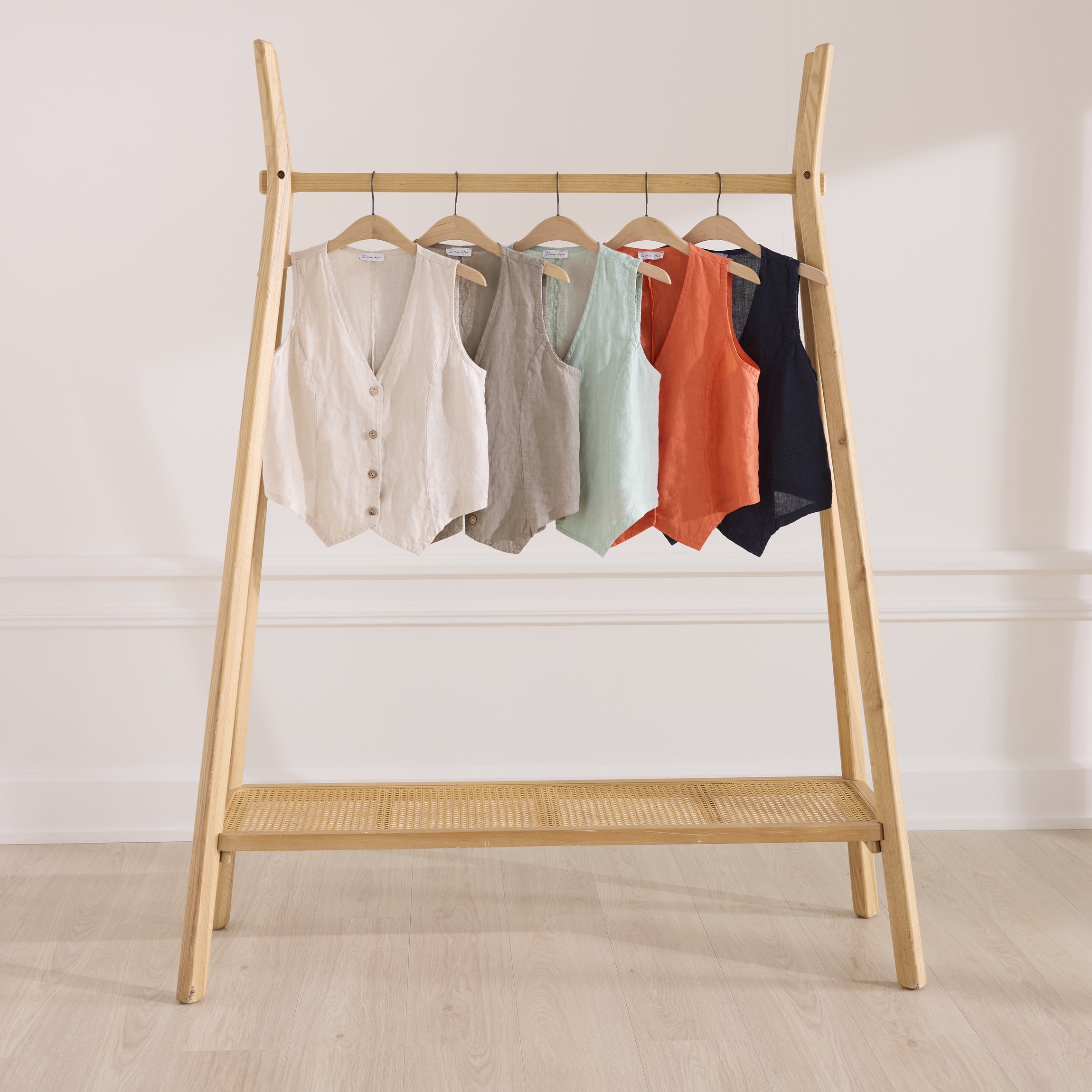 Gilet sans manches en lin Noémie VERT TILLEUL